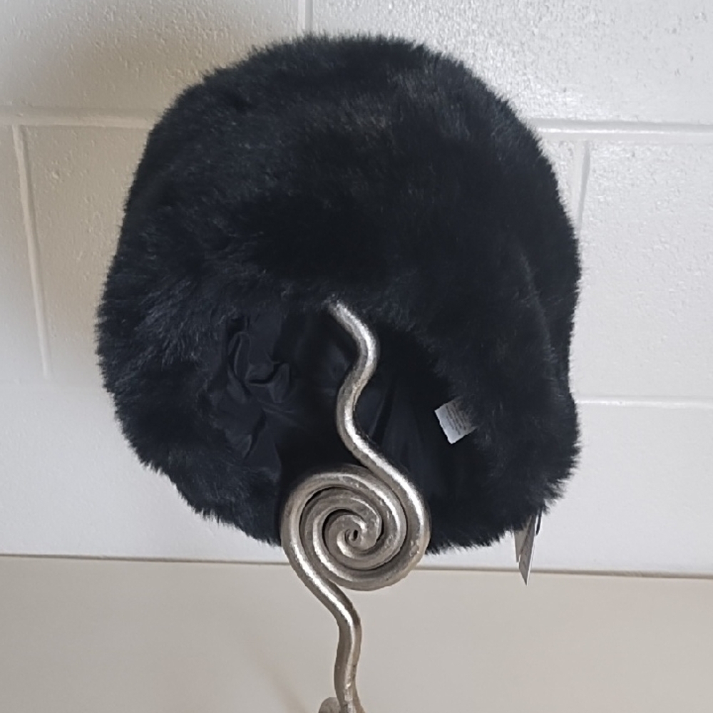 Apt. 9 Black Faux Fur Hat NWT - Picture 10 of 13
